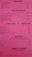 Chan's Palace menu