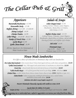 Cellar Pub & Grill menu