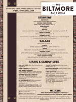 The Biltmore Grille menu