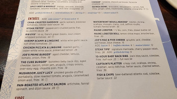 Joe's Waterfront menu