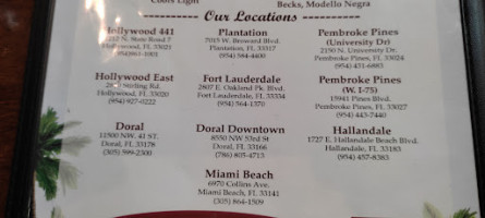 Las Vegas Cuban Cuisine menu