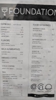 Foundation Coffee Co. menu