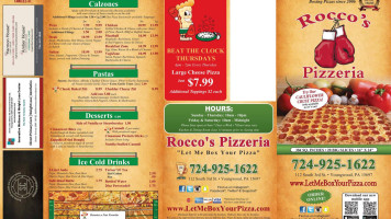 Rocco's Pizzeria menu