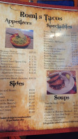 Romi's Tacos menu