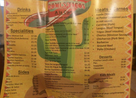 Romi's Tacos menu