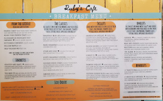 Ruby's Cafe menu