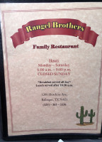 Rangel Brothers Family menu