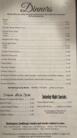 Silverado’s menu