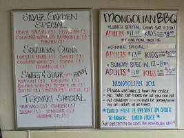 Silver Garden Mongolian menu