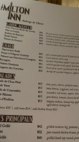 The Milton Inn menu