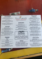 Villa Corona menu