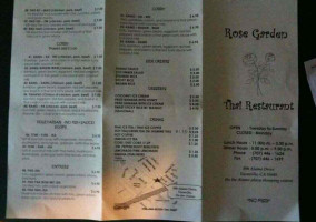 Rose Garden menu