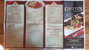 Giotti's menu