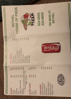 Bethel House Of Pizza menu