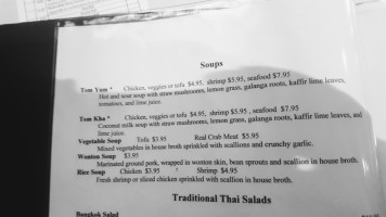 Bangkok Sushi menu