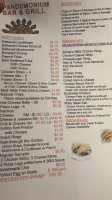 Pandemonium And Grill menu