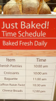 Andersen Bakery menu