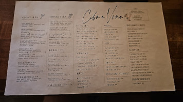 Cibo E Vino menu