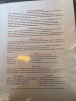 The Red Cabin menu