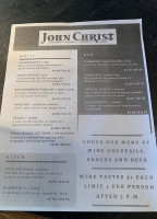 John Christ Winery menu