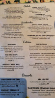 Billy's At The Beach menu