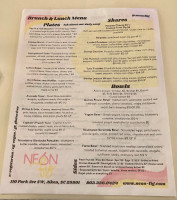 Neon Fig menu