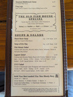 The Old Fish House menu