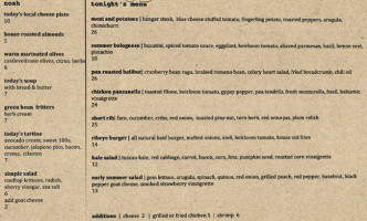 Johnston's Saltbox menu