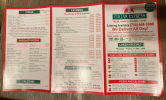 Italian Express menu