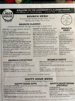 Pj's Lager House Detroit menu