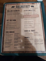 Bear Wallow Cafe menu