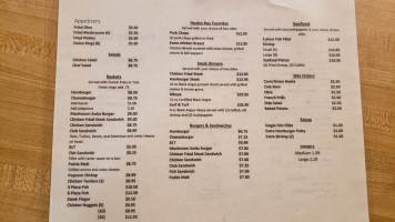 Huxley Bay Rv Park Marina menu