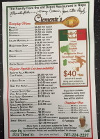 Clemente's Authentic Italian Take Out menu