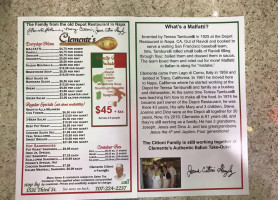 Clemente's Authentic Italian Take Out menu