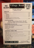 Village Road Pizzeria menu