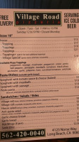 Village Road Pizzeria menu