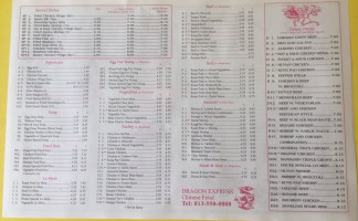 Dragon Express menu