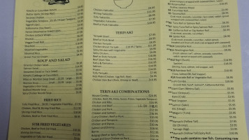 Tokyo Teriyaki menu