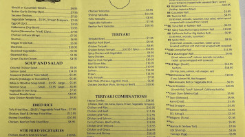 Tokyo Teriyaki menu