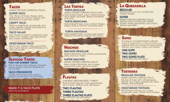 Salsa's Taqueria menu