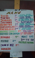 Taqueria Morelos menu