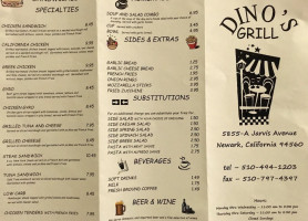 Dino's Grill menu