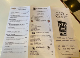 Dino's Grill menu