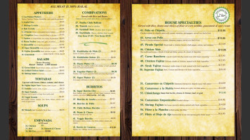 Las Palmas Mexican menu