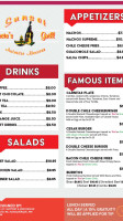 Garcias Sunset Grill menu