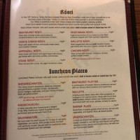 New Glarus Hotel Restaurants menu