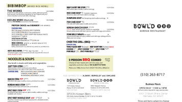 Bowl'd Bbq menu