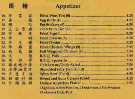 Peking Delight menu