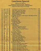 Peking Delight menu