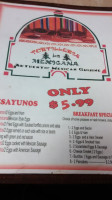 Tortilleria La Mexicana menu